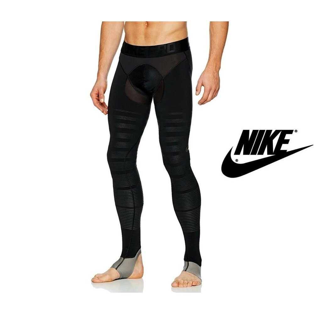Nike Pro Hyper Recovery Compression Tights Men Medium Black Stirrup